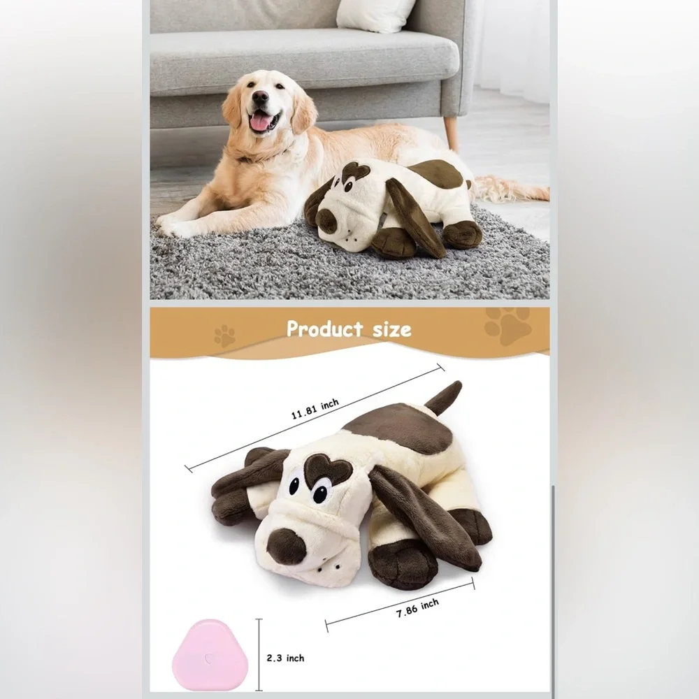 NEW PUPPY Heartbeat Calming Plush Dog Toy for Separation Anxiety #B